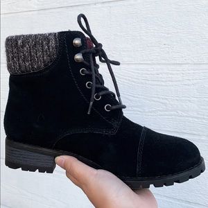 Black combat boots